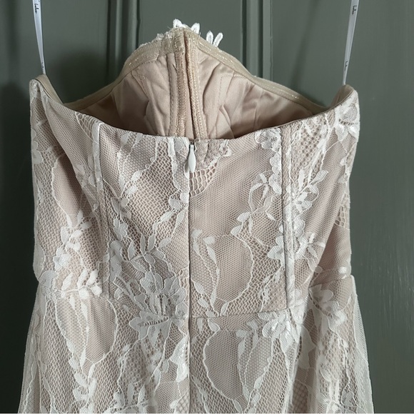 NWT Lulus Valeria White Lace Strapless Bustier Maxi Dress - Picture 11 of 13